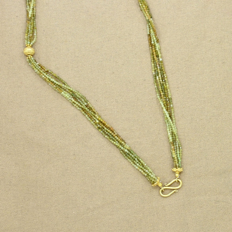 Empress Long Necklace Gold Silver 925 - Green Tourmaline