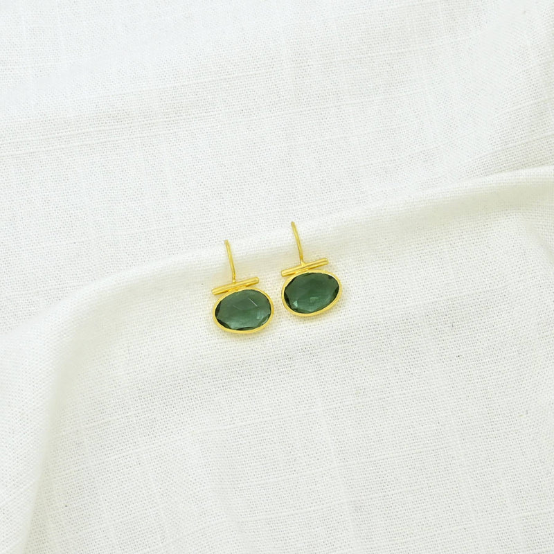 Despina Earring Gold - Green Tourmaline