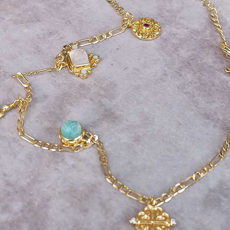 Dionysia Gold Charm Necklace
