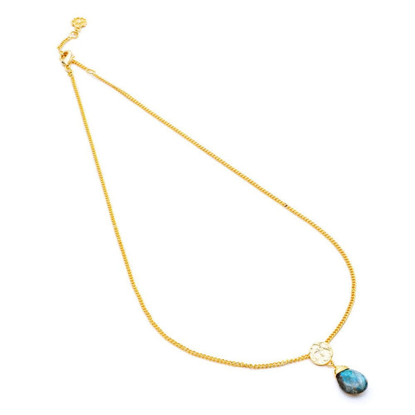 Classic Athena Gemstone Necklace: Labradorite