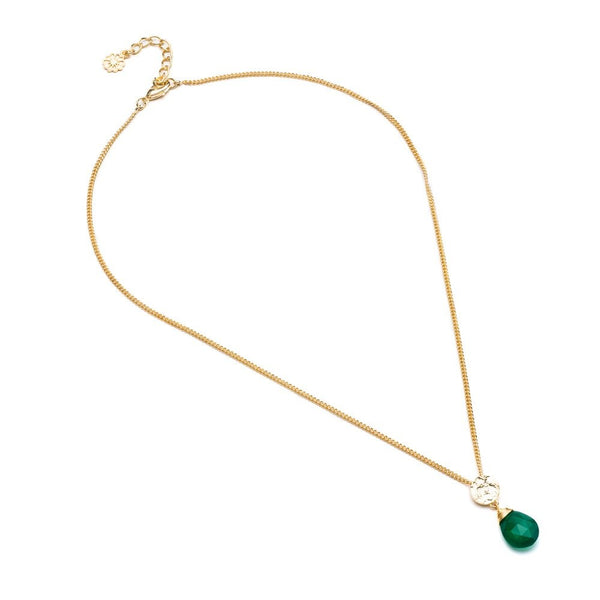 Classic Athena Gemstone Necklace: Green Onyx