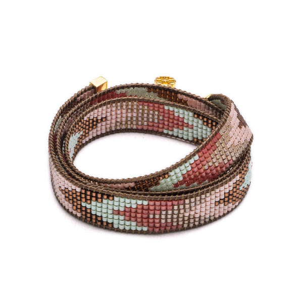Mari Leather Bead Wrap Bracelet: Tulum