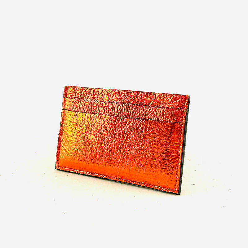 Metallic Card Holder - Orange