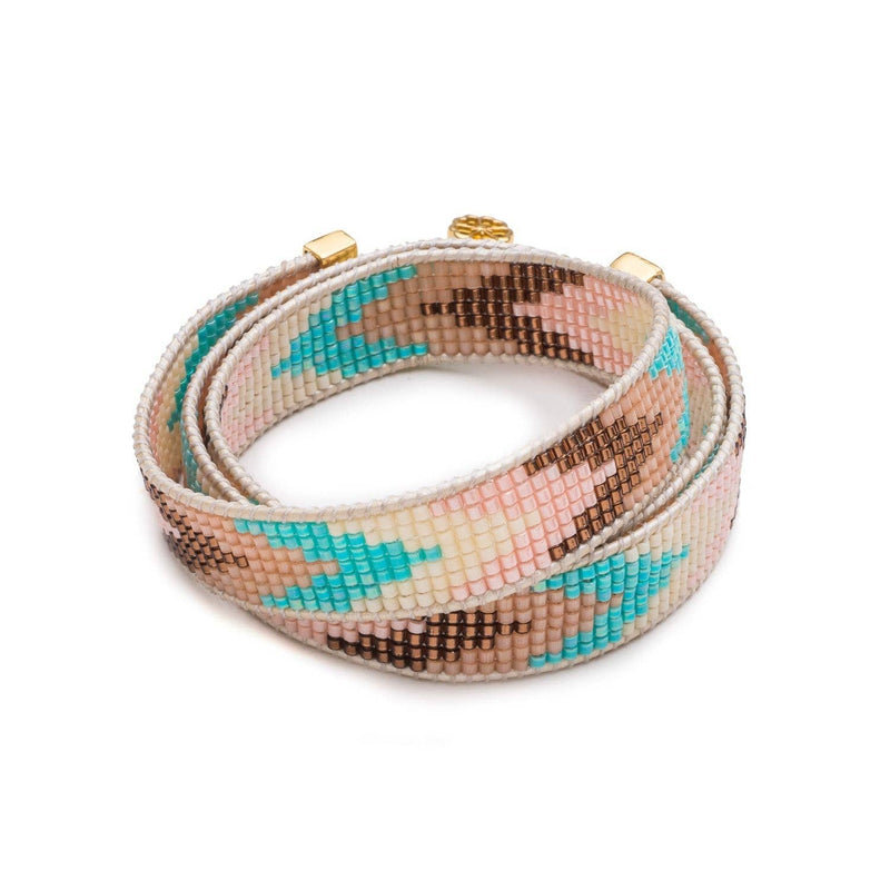 Mari Leather Bead Wrap Bracelet: Tulum