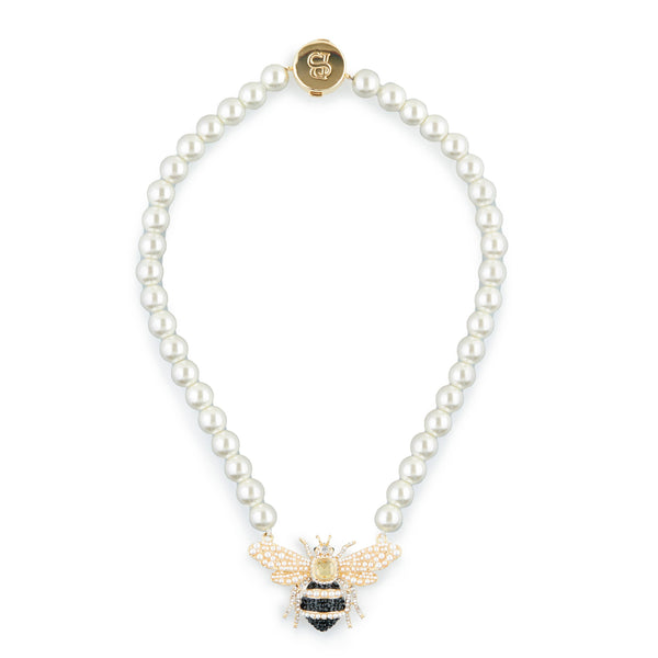 Bejewelled Bee Pearl Statement Necklace