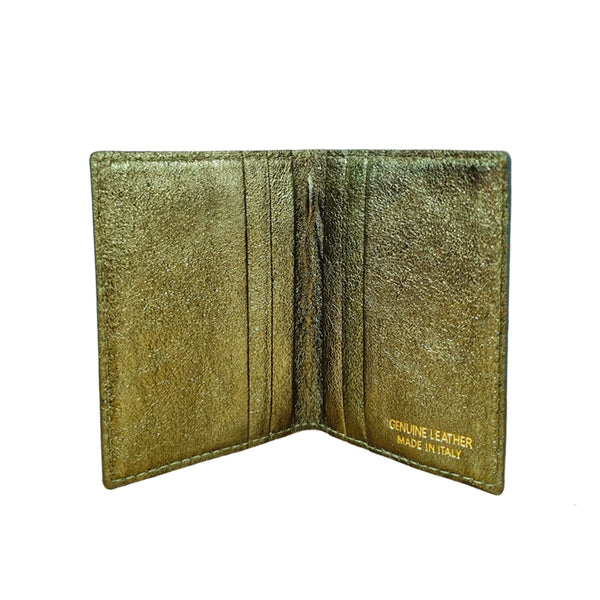 Metallic Card Wallet - Olive