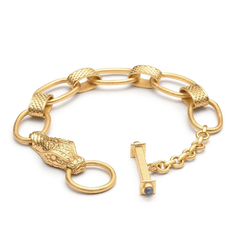 Medusa Chunky Gold Chain Snake Bracelet