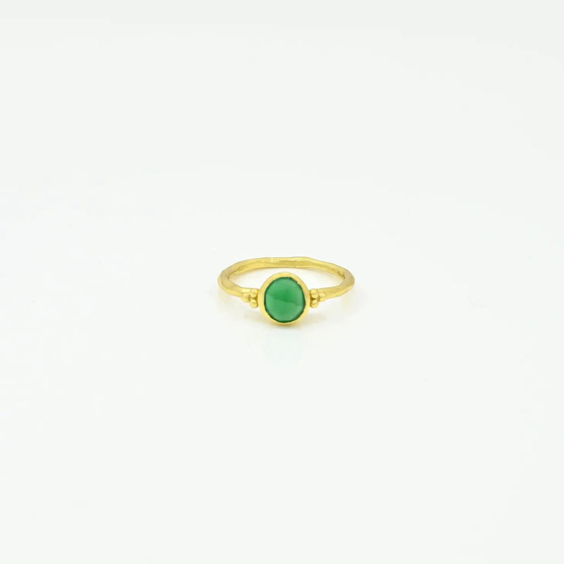 Boho Dainty Ring - Green Onyx