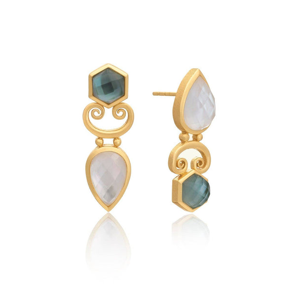 Zepha Mis-Matched Drop Gemstone Earrings