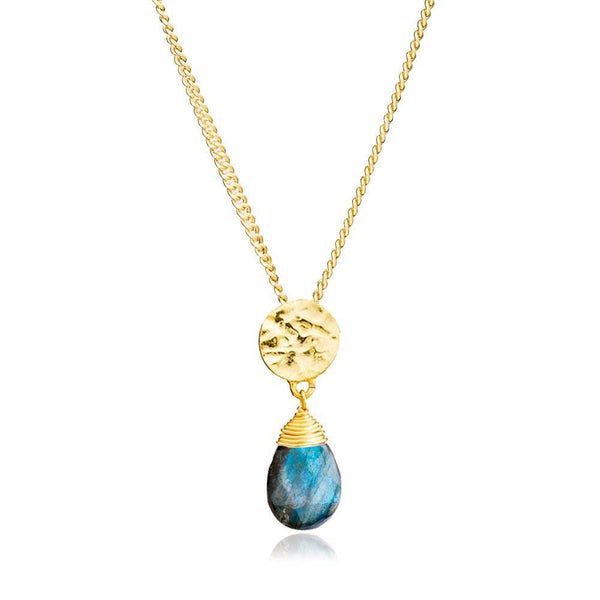 Classic Athena Gemstone Necklace: Labradorite