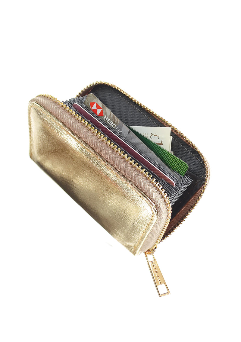 Metallic Card Wallet - Gold