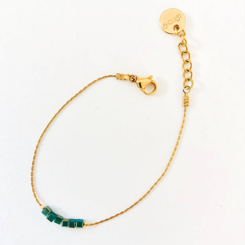 Green Sqaure Bracelet