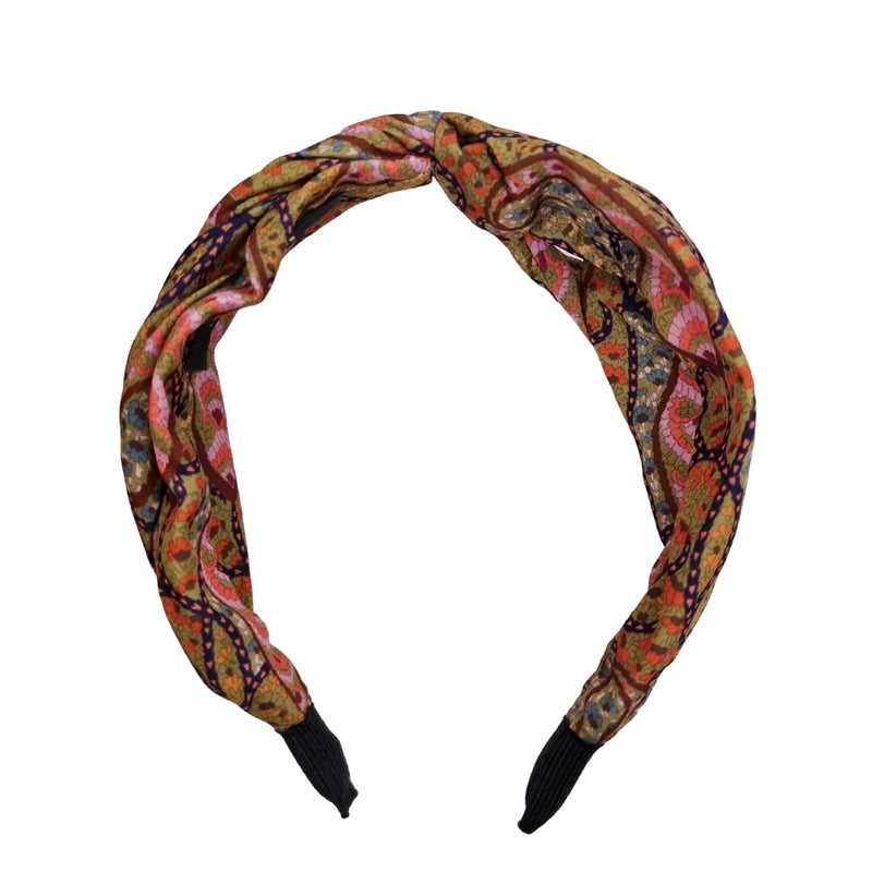 Fabric Hairband - Olive Floral
